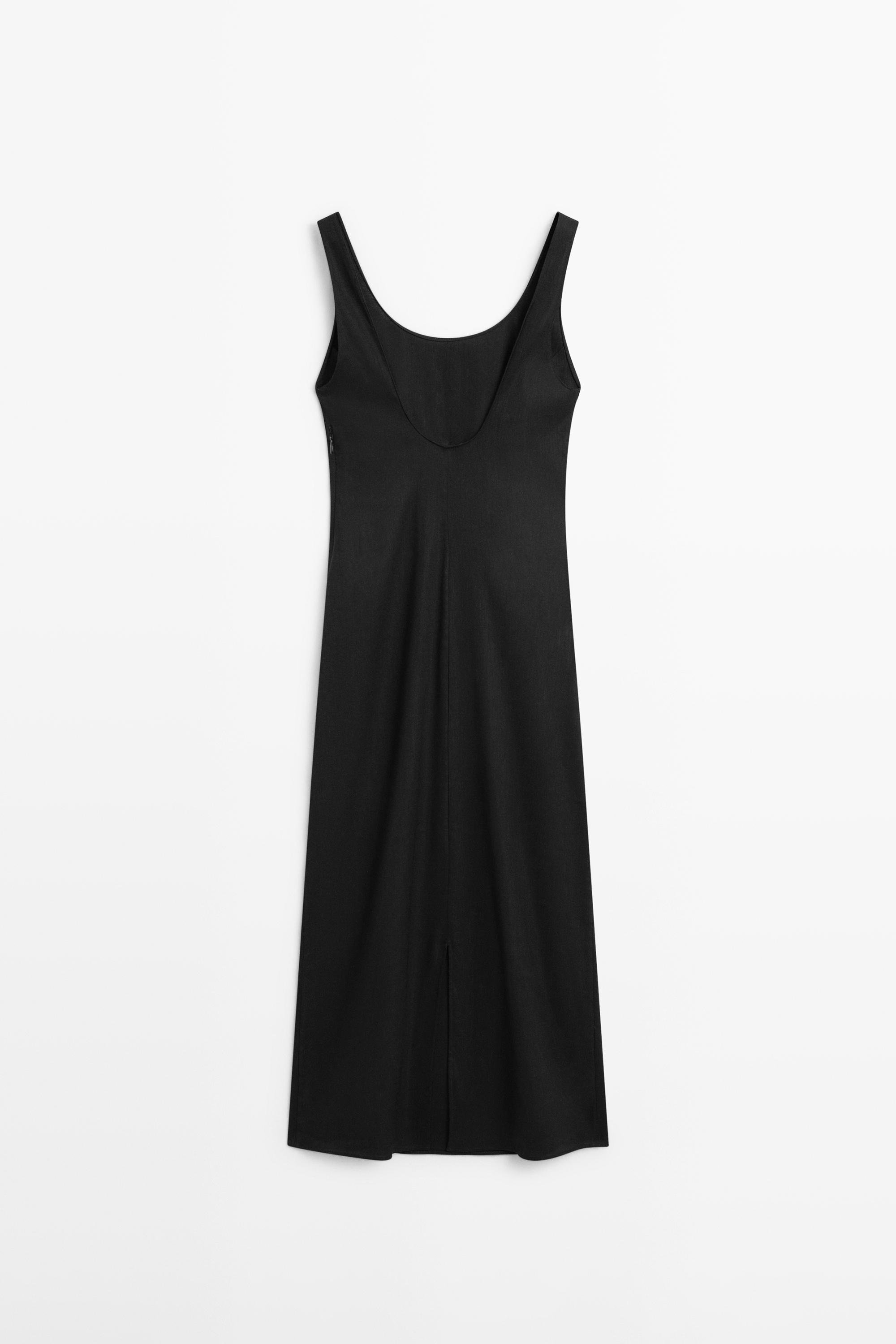 Flowing round neck midi dress
